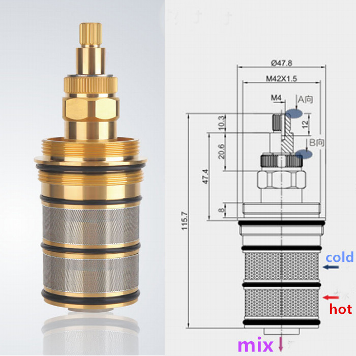 Shower Valve Cartridge - Katrij & Pegangan Termostatik Pancuran Mandi
