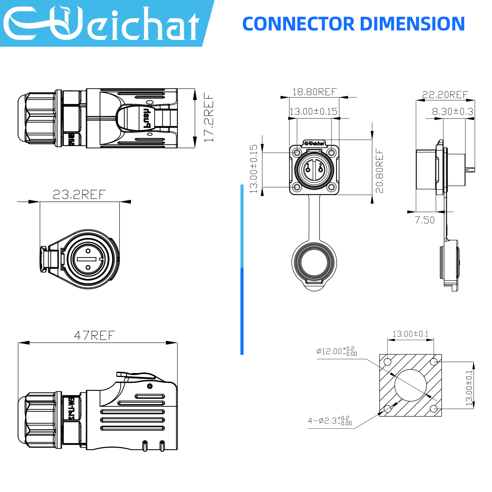 LP12 M12 IP68 Tahan Air Luar R - Push Fit Connector ulasan dan harga